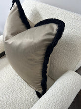 Load image into Gallery viewer, Bronze Cushion with Black Fringe
