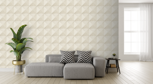 Weaved Cube Cream Wallpaper