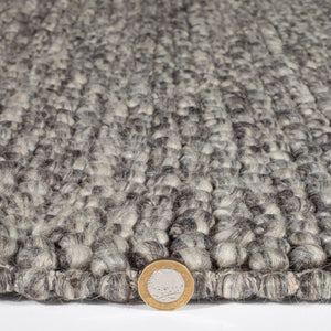 Grey Wool Pebble Mottled Rug